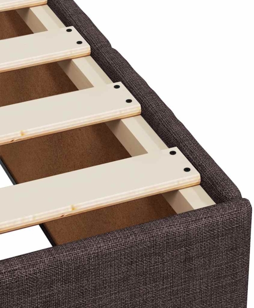 vidaXL Bettgestell ohne Matratze Dunkelbraun 90x200 cm Stoff 3284807 Bild 6