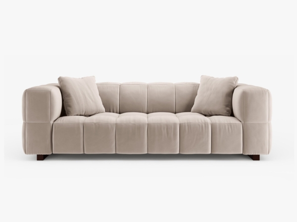 Micadoni Sofa Puma 3-Sitzer Samt Beige