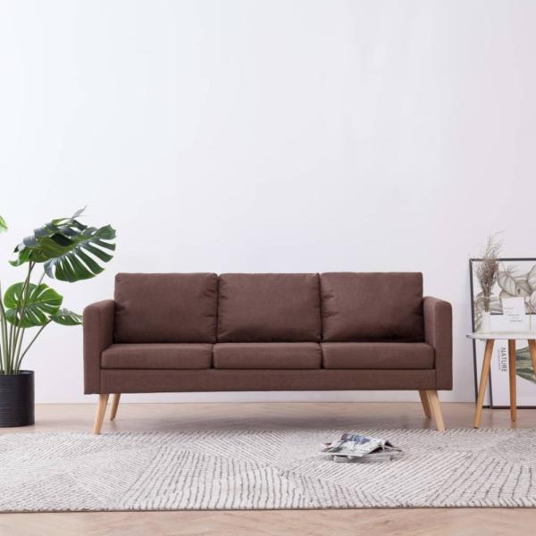 vidaXL 3-Sitzer-Sofa Stoff Braun [281354]