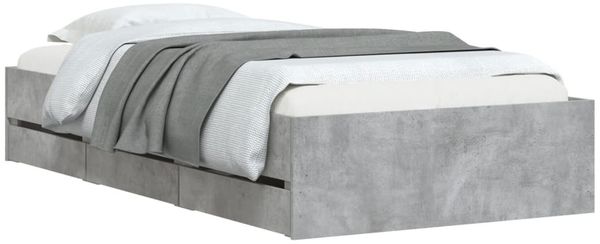 vidaXL Bettgestell mit Schubladen Betongrau 90x190 cm Holzwerkstoff 3207325 Bild 3