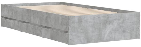 vidaXL Bettgestell mit Schubladen Betongrau 90x190 cm Holzwerkstoff 3207325 Bild 4