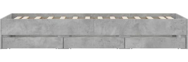 vidaXL Bettgestell mit Schubladen Betongrau 90x190 cm Holzwerkstoff 3207325 Bild 7