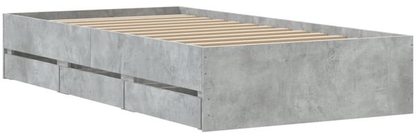 vidaXL Bettgestell mit Schubladen Betongrau 90x190 cm Holzwerkstoff 3207325 Bild 8