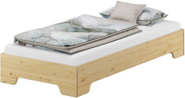 Kastenbett Bettrahmen 100x200 Pensionsbett, Gästebett mit wählbarem Zubehör V-60.56-10 ohne Zubehör