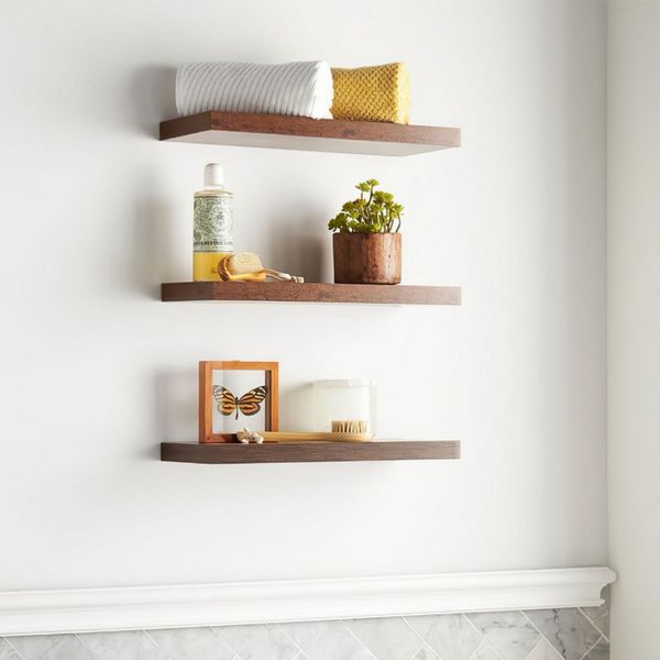 Refined Living Wandregal Regal Wand 3st Regalbrett Schweberegal Hängeregal 41 x 17 x 2,8 cm, Tragfähigkeit 30kg Büroregal MDF-Material Holzregal Wall Shelf 3-tlg, Regalsysteme Stark und stabil für Küche, Wohnzimmer, Schlafzimmer
