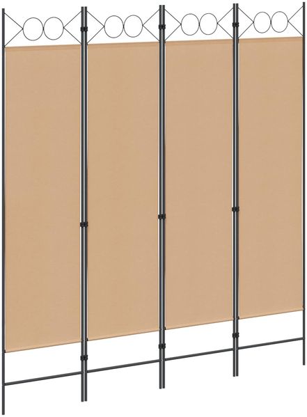 vidaXL 4-teiliger Raumteiler Beige 160 x 180 cm Stoff 42039190