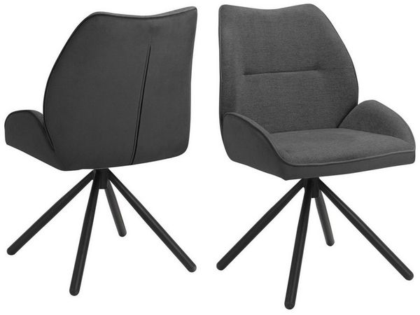 OTTO home Esszimmerstuhl Granilu (Set), gepolstert, Bezug Vorderseite Webstoff, Rückseite Velvet