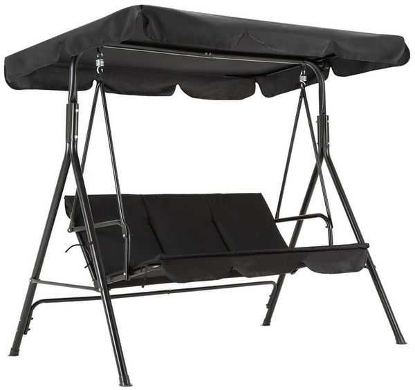 MCombo Hollywoodschaukel MCombo 3-Sitzer Hollywoodschaukel Gartenschaukel 8003, 3-Sitzer, mit Verstellbares Sonnendach, Wetterfest, Schaukelbank Outdoor