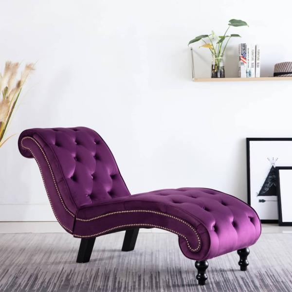 vidaXL Chaiselongue Lila Samt 248612