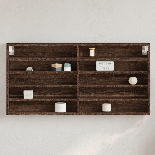 vidaXL Vitrinenschrank Braun Eichen-Optik 100x8,5x50 cm Holzwerkstoff 847953