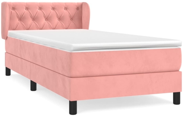 vidaXL Boxspringbett mit Matratze Rosa 80x200 cm Samt 3127642