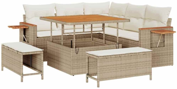 vidaXL Garten-Sofa-Set mit Kissen 8 pcs Beige und Creme 3363166