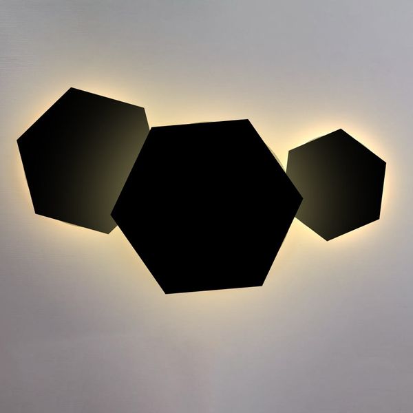 s.luce Hive indirekte LED Wandleuchte Kombination Schwarz 45/55