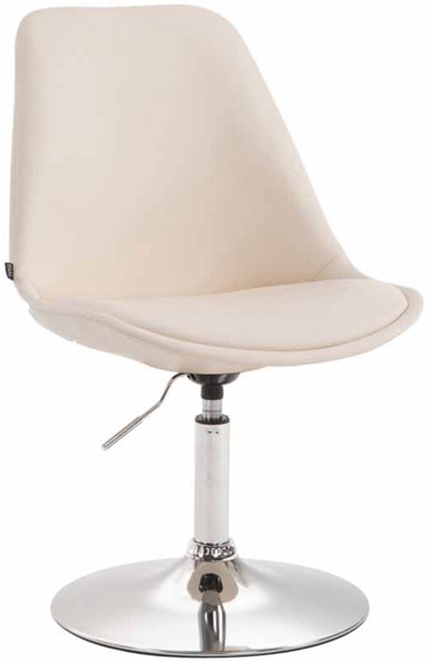 CLP Esszimmerstuhl Maverick Kunstleder drehbar und stufenlos verstellbar,creme chrom