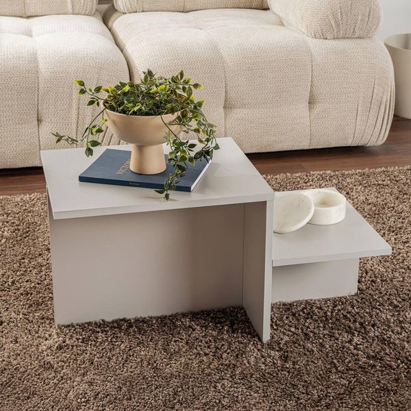 Dmora Couchtisch Cantello 80 x 40 x 40h cm Grau mit Zeitschriftenablage