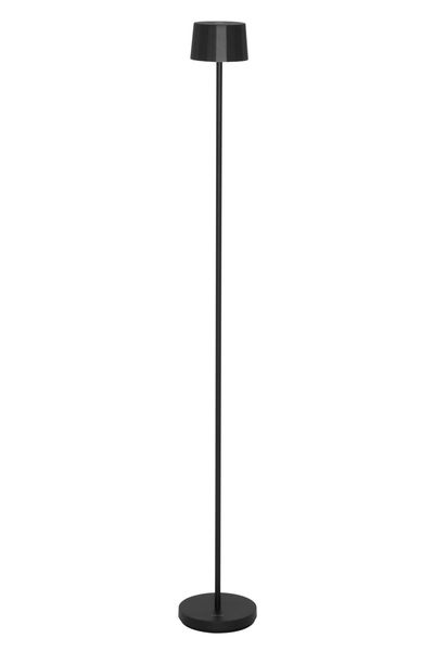 Dieter Knoll 'PLEAT' Akku-Stehleuchte, Aluminium schwarz, 120 cm, dimmbar mit Touchdimmer