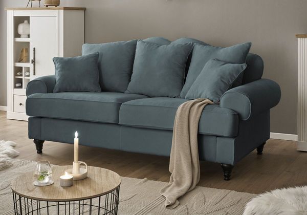 Sofa 3-Sitzer Adelina in grau 200 cm