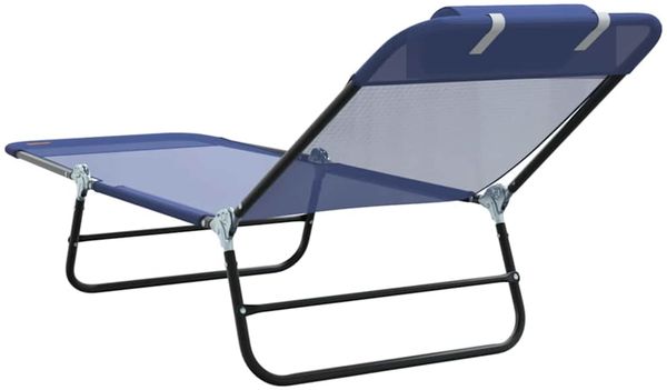 vidaXL Klappbare Sonnenliege Marineblau 182 x 55 x 85,5 cm Textilene 42003154 Bild 6
