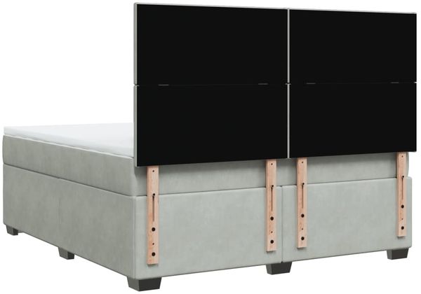 vidaXL Boxspringbett mit Matratze Hellgrau 180x200 cm Samt 3293272 Bild 12