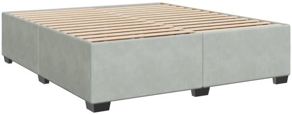 vidaXL Boxspringbett mit Matratze Hellgrau 180x200 cm Samt 3293272 Bild 8
