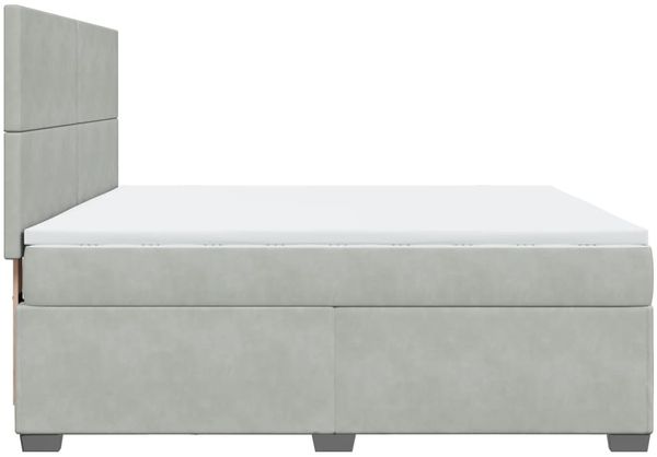 vidaXL Boxspringbett mit Matratze Hellgrau 180x200 cm Samt 3293272 Bild 11