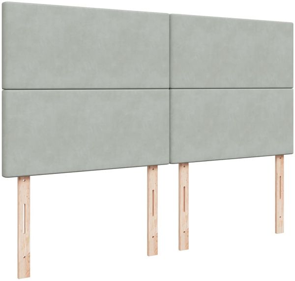 vidaXL Boxspringbett mit Matratze Hellgrau 180x200 cm Samt 3293272 Bild 7