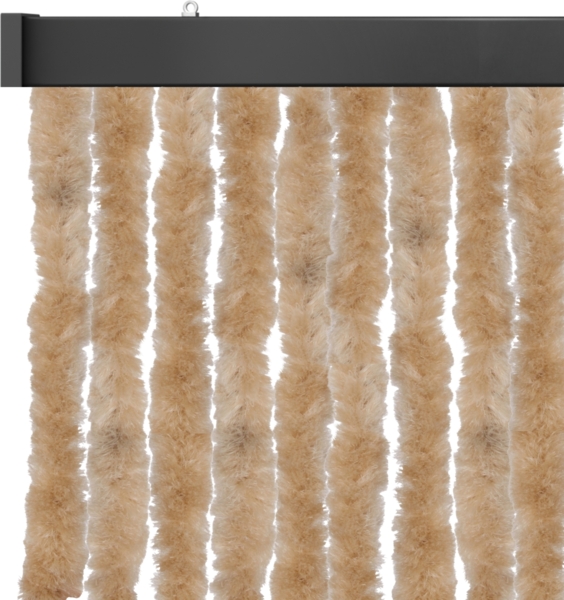 Flauschvorhang 160x185 cm in Unistreifen beige, perfekter Insekten- und Sichtschutz für Ihre Balkon- und Terrassentür, viele Farben
