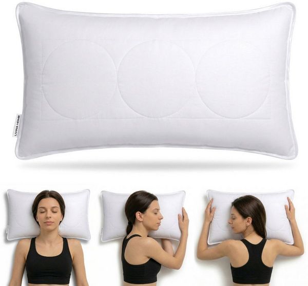 LIVINA HOME Kopfkissen Schlafkissen in Hotelqualität, Microfaserkissen, 80x80, 40x80cm, Füllung: Microfaser, Bezug: Premium Microfaser, Seitenschläfer, Rückenschläfer, Bauchschläfer, 1 oder 2-tlg. erhältlich, Kissen 40x80 cm, 80x80 cm, Reißverschluss, ...