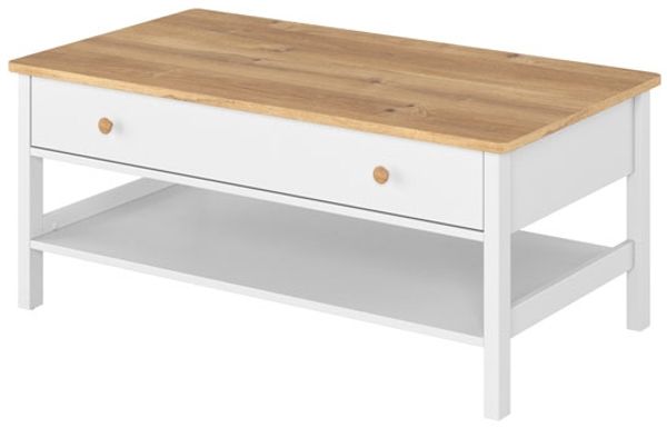 Couchtisch ""Story"" Ziertisch 110x60cm weiß Nash Eiche