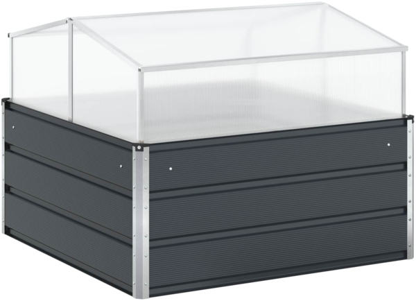 vidaXL Pflanzkübel Anthrazit 100 x 100 x 77 cm Verzinkter Stahl 42018231