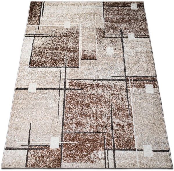my home Teppich Deblin, rechteckig, Höhe: 9 mm, weicher Flor, Kurzflor, Karo-Design, modern, geometrisches Muster