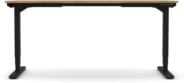 ASSMANN Elektrisch höhenverstellbarer Schreibtisch Y-Line 140x70cm Eiche Tabak Schwarz Metall Holz Melaminoberfläche Bild 10