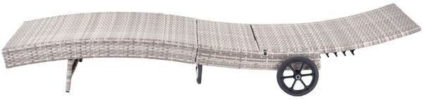 Sonnenliege HWC-D80, Gartenliege Relaxliege Liege, Poly-Rattan ~ grau, Kissen beige Bild 6