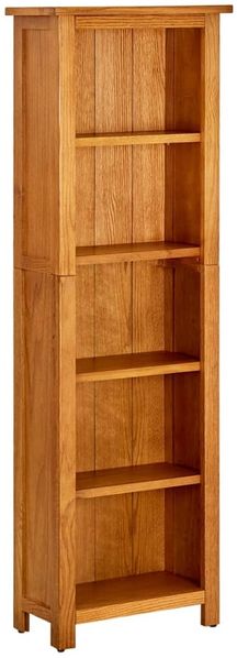 Bücherregal | Büroregal | Standregal 5 Fächer 45x22x140 cm Massivholz Eiche