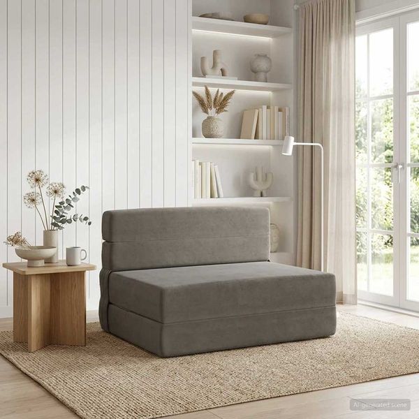 vidaXL Klappsofa Bett Hellgrau 70 x 80 x 60 cm Stoff 900097