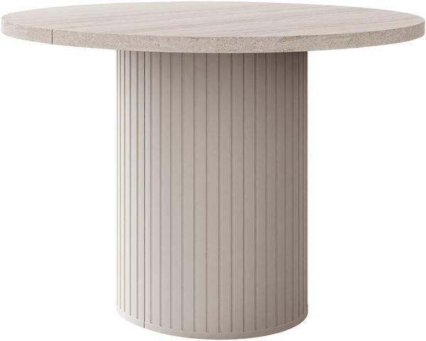 Esstisch Olidow (Farbe: Sandbeige / Travertin)