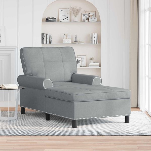 vidaXL Lounge-Liege mit Kissen Hellgrau 91 x 157 x 91 cm Stoff 42022930