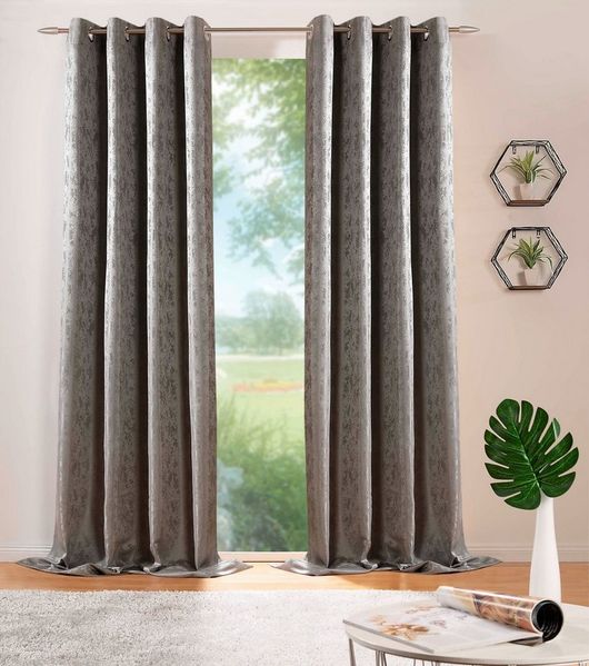 DecoHome24 Gardine Brillant Meliert (2 St), Ösen, blickdicht, Blickdicht