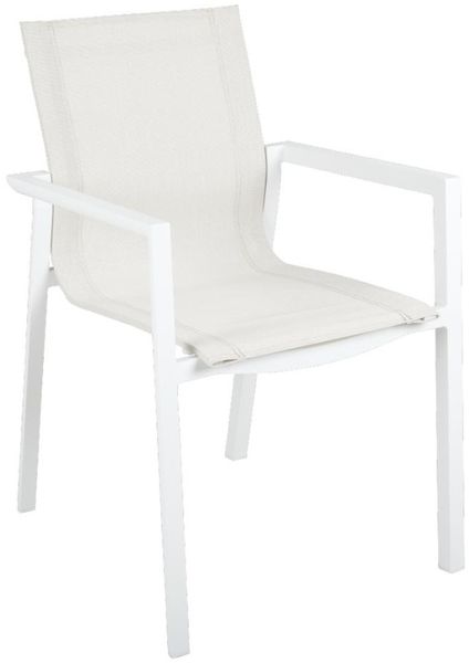 Gartenstuhl Delia von Brafab aus Aluminium und Textilene, modern, Weiß, pflegeleicht