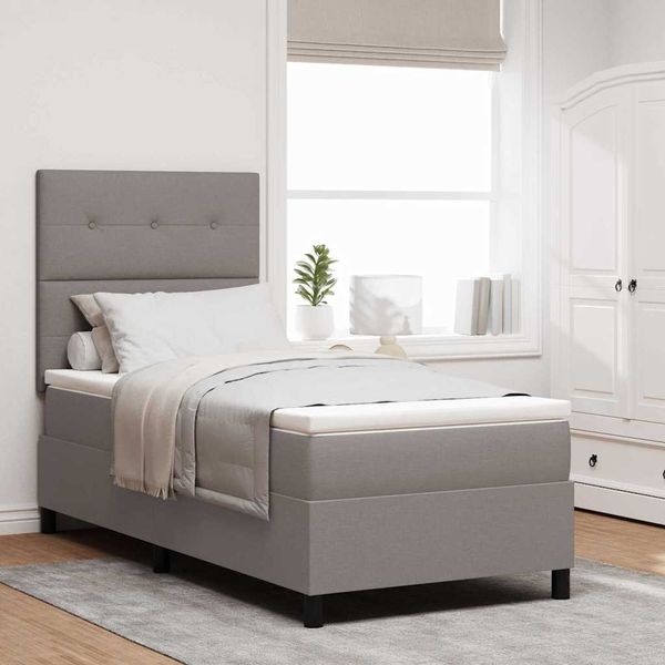 vidaXL Boxspringbett mit Kopfteil Taupe 80 x 200 cm Stoff 3339347