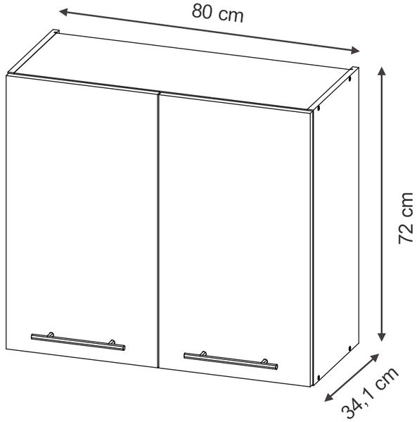 Küchenglasschrank Fame-Line Schwarz gestreift 80 cm Vicco Bild 3