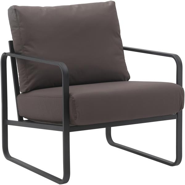 CLP Lounger Manea mit Metallgestell,braun Kunstleder