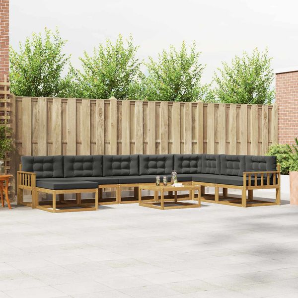 vidaXL Outdoor-Sofagarnitur 9 pcs Weiß und Anthrazit 3386896