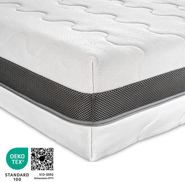 Sleepneo - Matratze 90x200 H2 H3, Höhe 18cm, 7 Zonen Kaltschaummatratze 90 x 200 mit hochwertigem Doppeltuchbezug, Hergestellt in Europa Bild 4