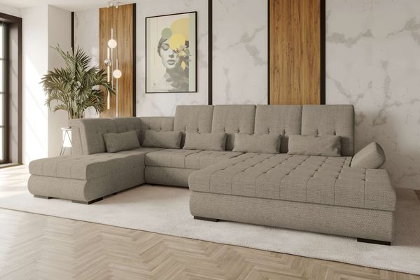 99rooms Felicia Wohnlandschaft Chenille EDEN Cappuccino Rechts