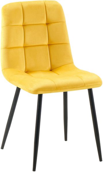 Esszimmerstuhl FANOR - Samt Gelb 45x55x84 cm | Essstühle Esszimmerstühle Küchenstühle Wohnzimmerstühle