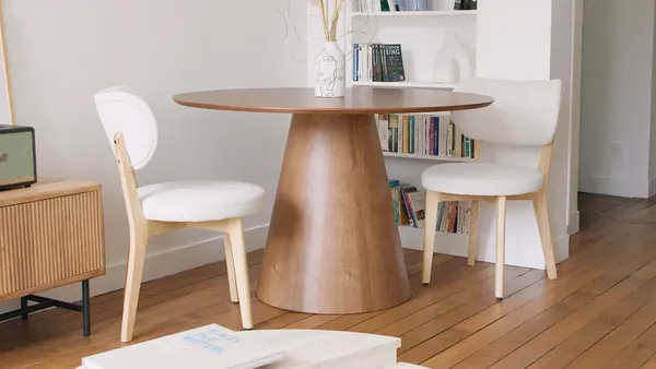 Vente-unique - ANTALIZA Esstisch Holz, Platte Beige - B 120 cm x H 75,5 cm x L 120 cm