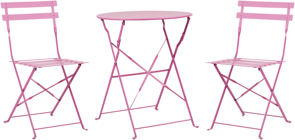 Bistro Set FIORI Metall Rosa