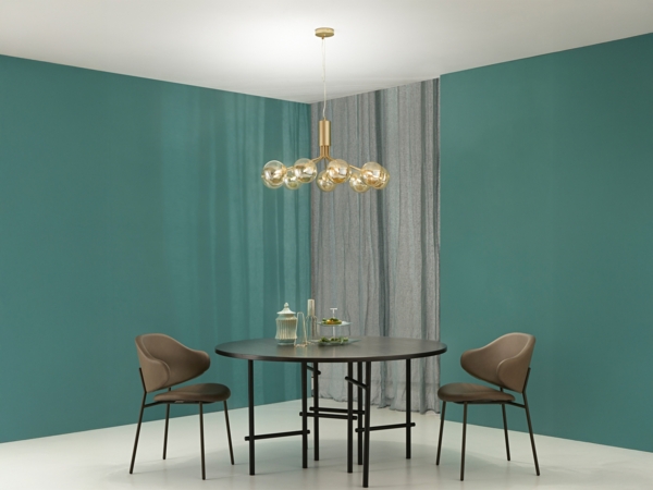 Große Pendelleuchte HONEY 9-flammig Gold-Glaskugeln Bernsteinfarbig, Ø 83cm Bild 5