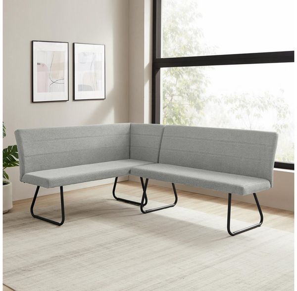 OTTO home Eckbank Blee, pflegeleichter Strukturstoff, komfortable Polsterung, Metallgestell